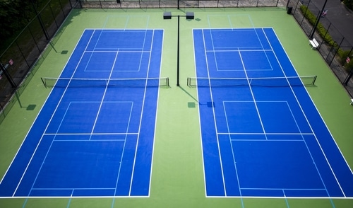 Pickleball courts and tennis courts