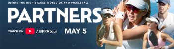 PPA Tour pickleball players competing in a tournament.